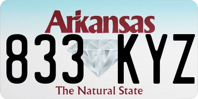 AR license plate 833KYZ