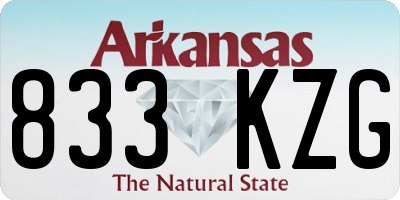 AR license plate 833KZG