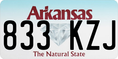 AR license plate 833KZJ