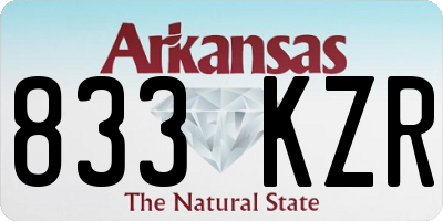 AR license plate 833KZR