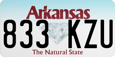AR license plate 833KZU