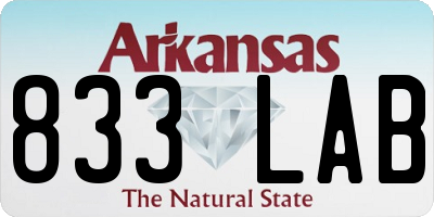 AR license plate 833LAB