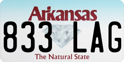 AR license plate 833LAG