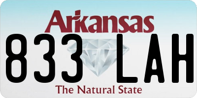 AR license plate 833LAH