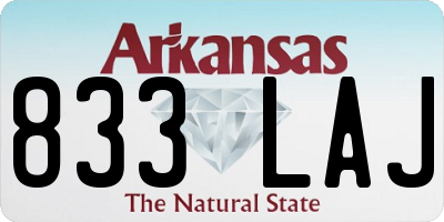 AR license plate 833LAJ