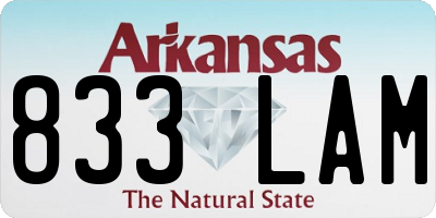 AR license plate 833LAM