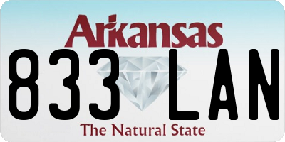 AR license plate 833LAN