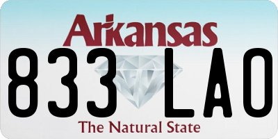AR license plate 833LAO