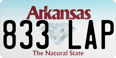 AR license plate 833LAP