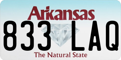 AR license plate 833LAQ