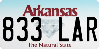 AR license plate 833LAR