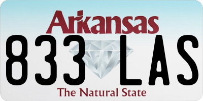 AR license plate 833LAS