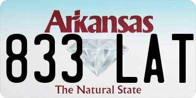 AR license plate 833LAT