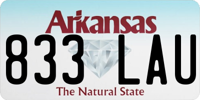 AR license plate 833LAU