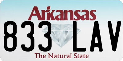 AR license plate 833LAV