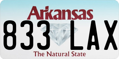 AR license plate 833LAX