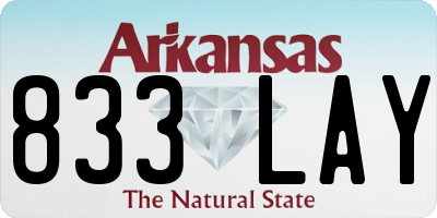 AR license plate 833LAY