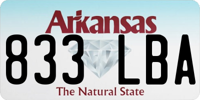 AR license plate 833LBA