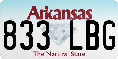 AR license plate 833LBG