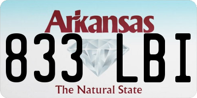 AR license plate 833LBI