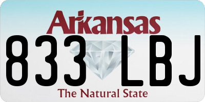 AR license plate 833LBJ