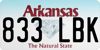 AR license plate 833LBK