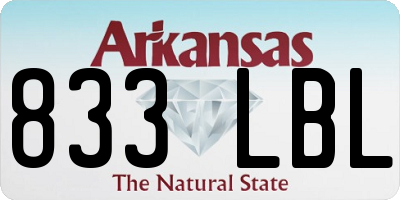 AR license plate 833LBL
