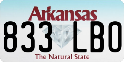 AR license plate 833LBO