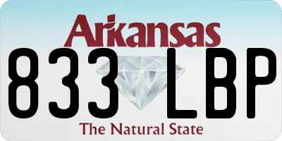 AR license plate 833LBP