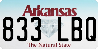 AR license plate 833LBQ