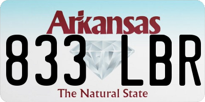 AR license plate 833LBR