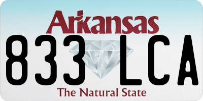 AR license plate 833LCA
