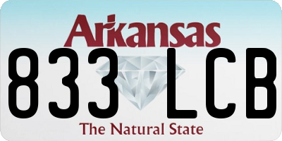 AR license plate 833LCB