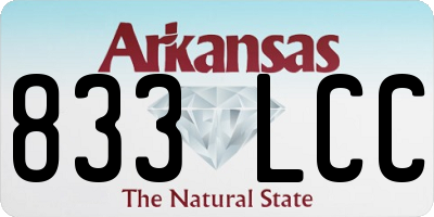AR license plate 833LCC