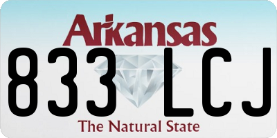 AR license plate 833LCJ