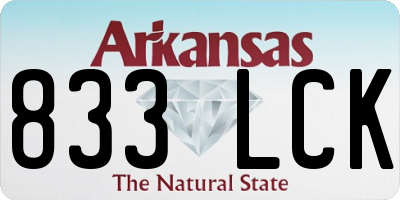 AR license plate 833LCK