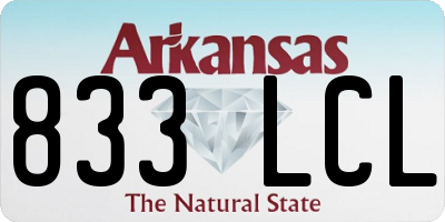 AR license plate 833LCL