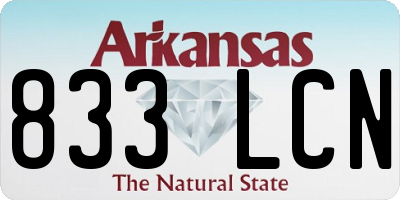 AR license plate 833LCN