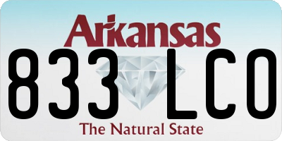 AR license plate 833LCO