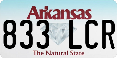 AR license plate 833LCR