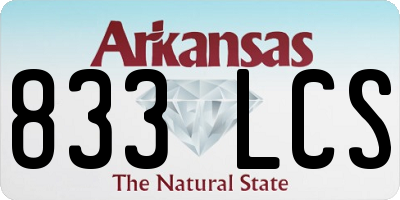 AR license plate 833LCS