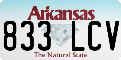AR license plate 833LCV