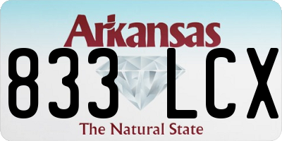 AR license plate 833LCX
