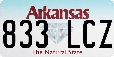 AR license plate 833LCZ