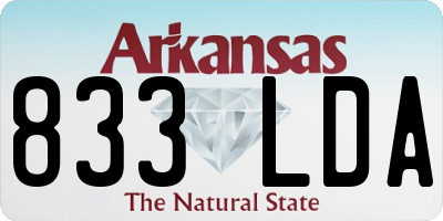 AR license plate 833LDA
