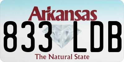 AR license plate 833LDB