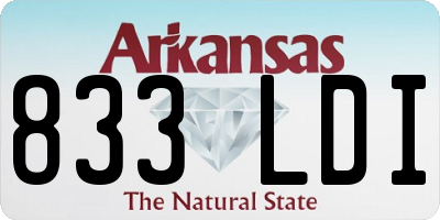 AR license plate 833LDI