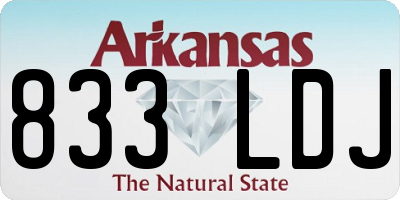 AR license plate 833LDJ