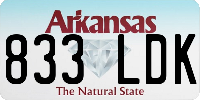AR license plate 833LDK
