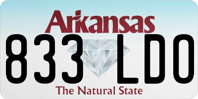 AR license plate 833LDO